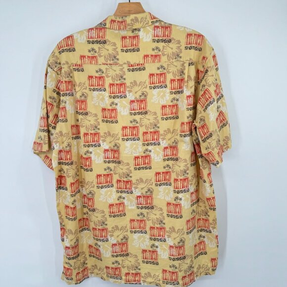 Columbia Men's Hawaiian Button-Up Shirt surfboards yellow size large cotton - Picture 8 of 9